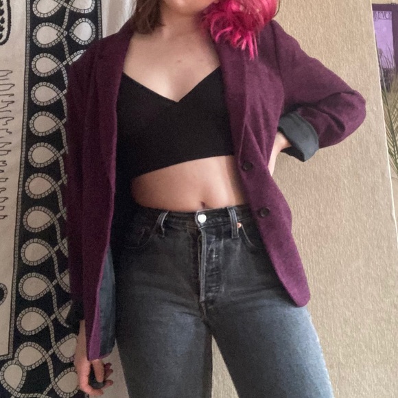 Vintage Purple Tweed Blazer S - Picture 7 of 7